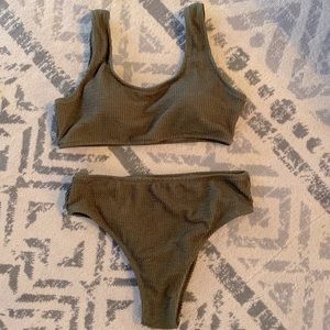 Ribbed Olive Bikini